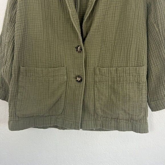 Madewell Olive Green Lightspun Dorset Slouchy Blazer Oversized Coat Size Medium - Picture 9 of 12